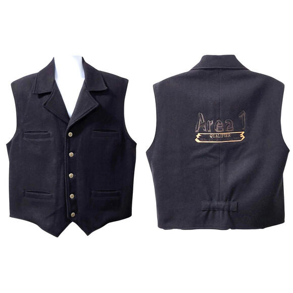 Schaefer Outfitter Wool Blend Vest Size XL Black Style 805 Embroidered USA Made